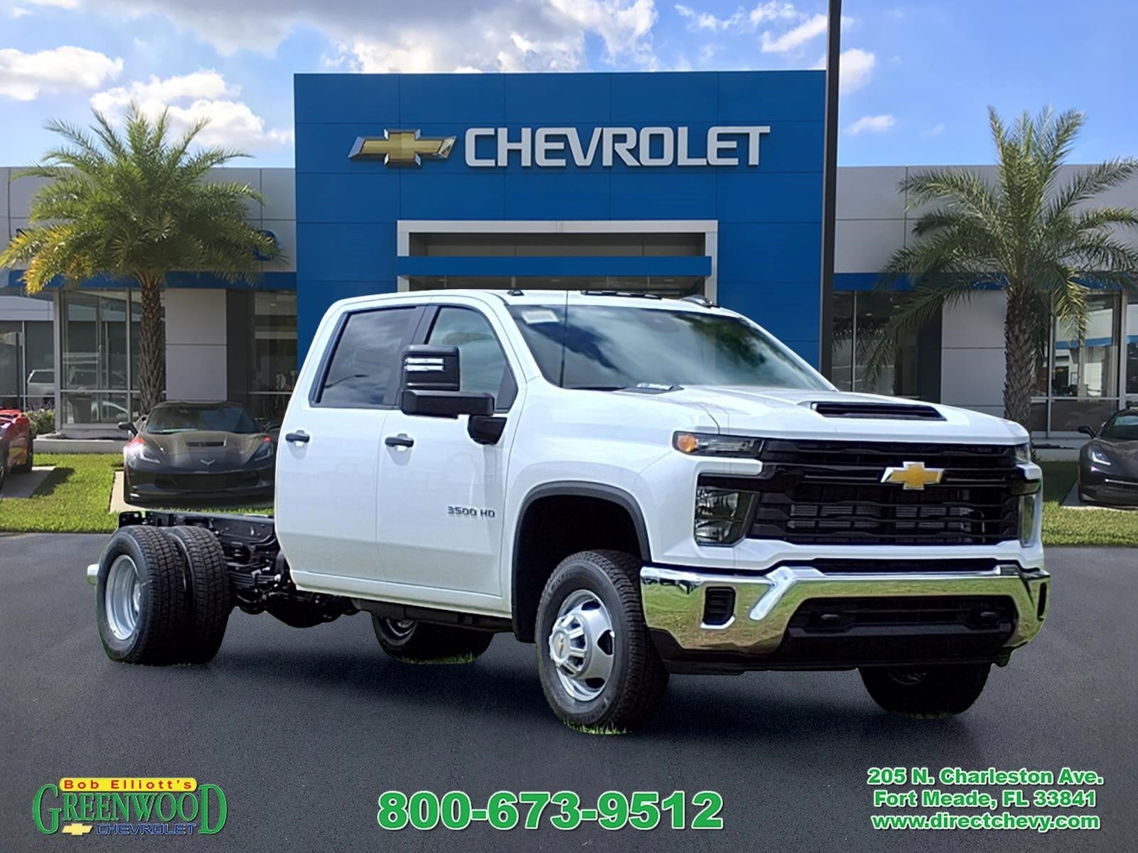 2026 Chevrolet Silverado 3500 HD Chassis Cab Work Truck in Summit White — front three-quarter view