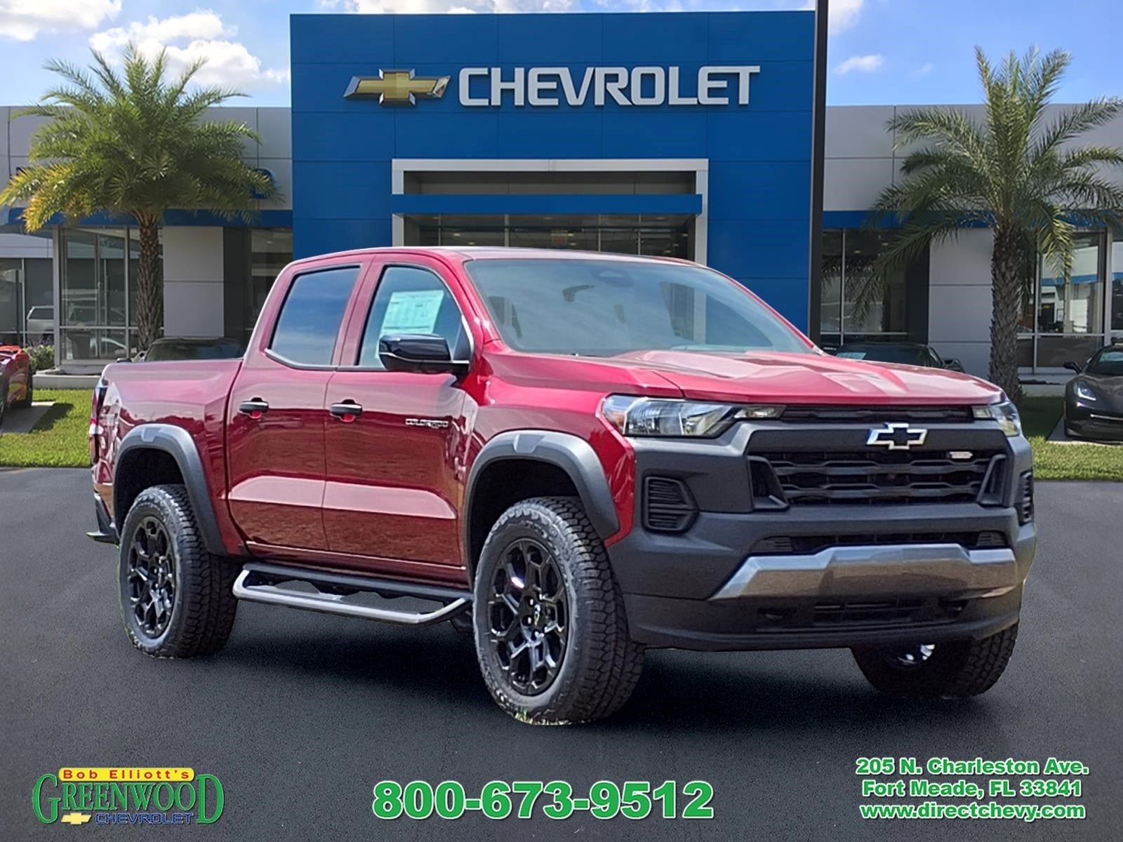 2026 Chevrolet Colorado Trail Boss in Radiant Red Tintcoat — front three-quarter view