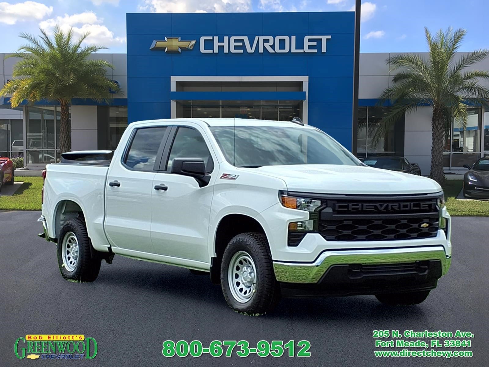 2026 Chevrolet Silverado 1500 WT in Summit White — front three-quarter view