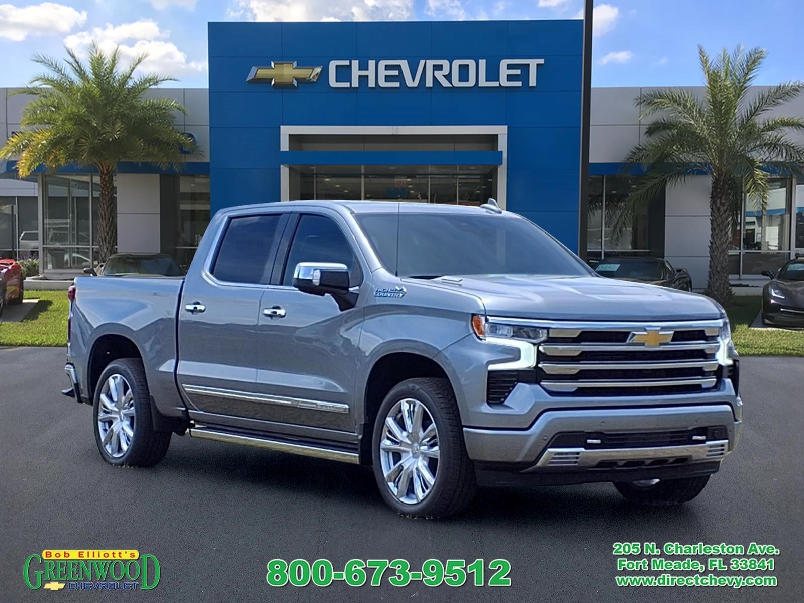 2026 Chevrolet Silverado 1500 High Country in Sterling Gray Metallic — front three-quarter view