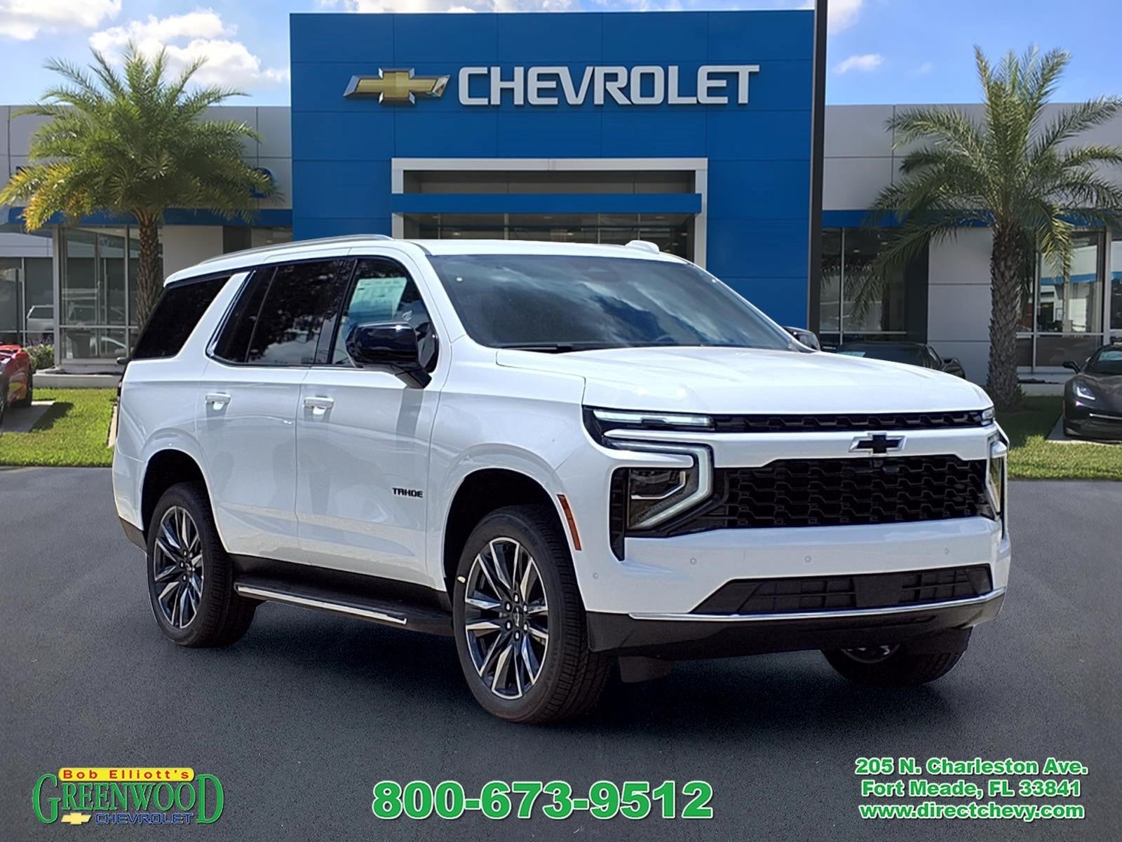 2026 Chevrolet Tahoe LS in Summit White — front three-quarter view