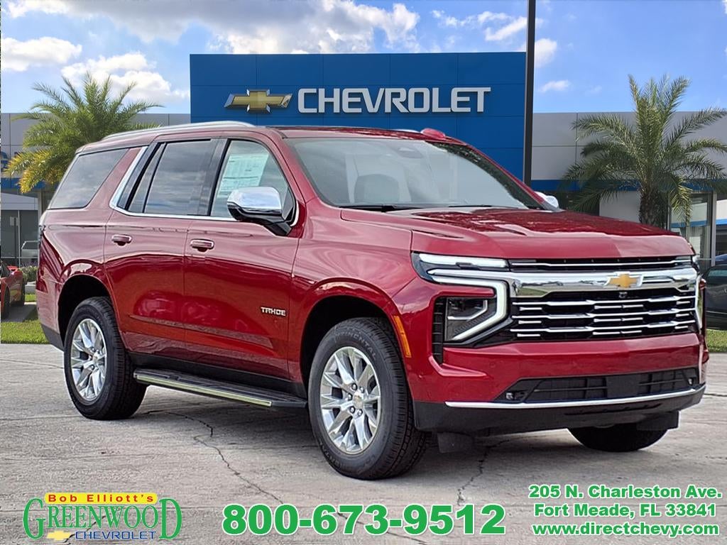 2025 Chevrolet Tahoe Premier in Radiant Red Tintcoat — front three-quarter view