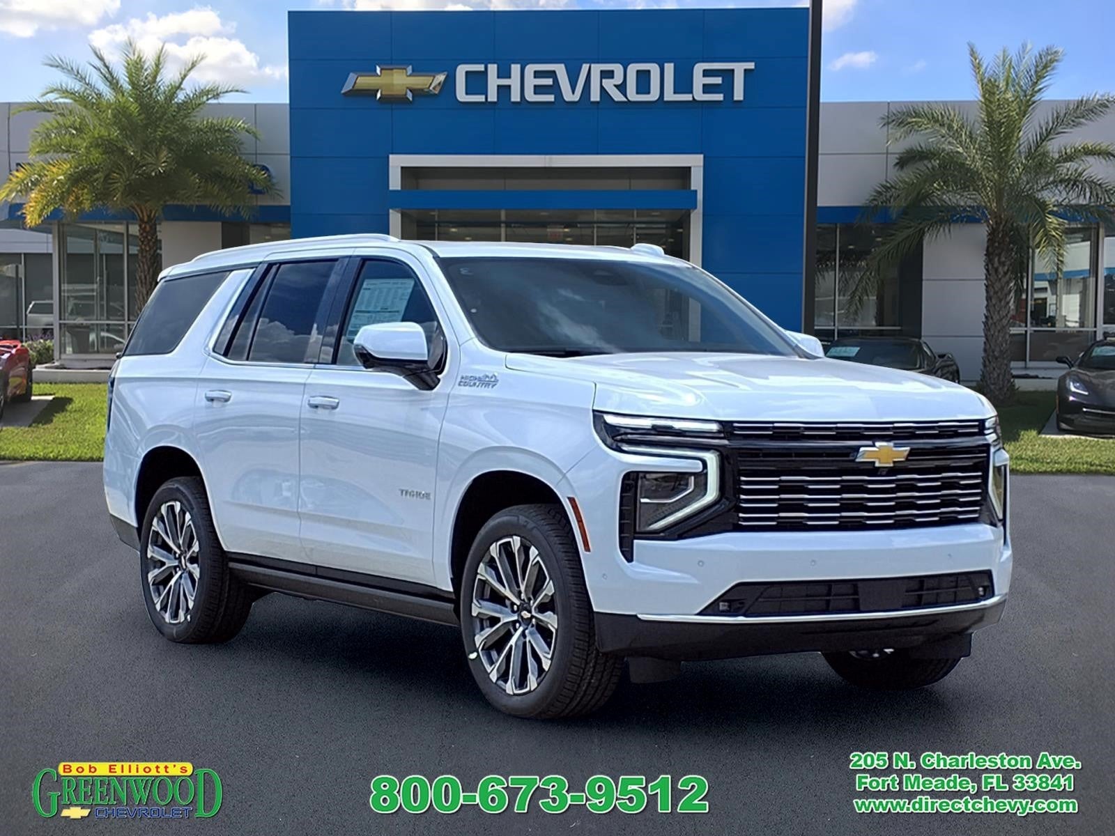 2026 Chevrolet Tahoe High Country in Polar White Tricoat — front three-quarter view