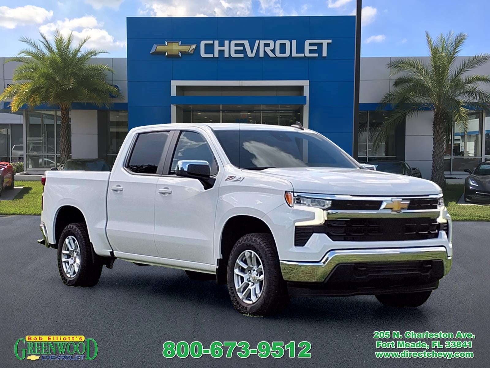 2026 Chevrolet Silverado 1500 LT in Summit White — front three-quarter view