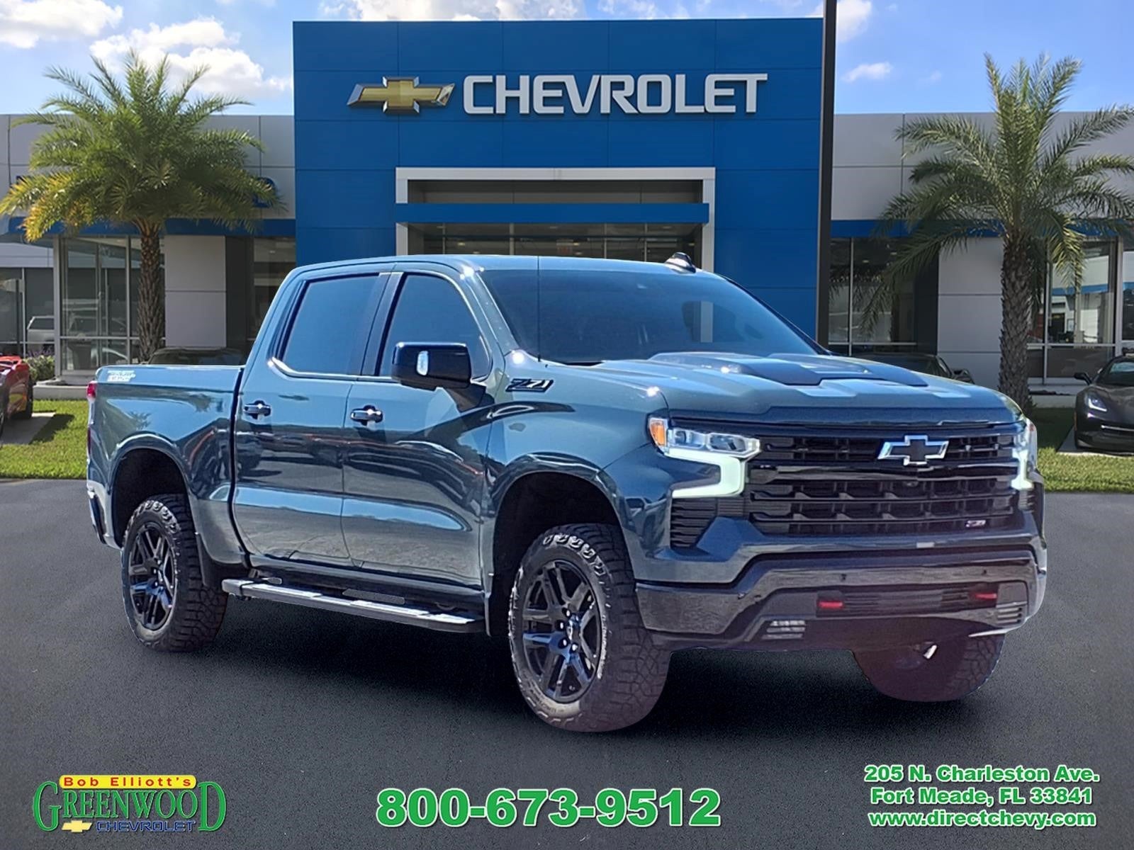 2026 Chevrolet Silverado 1500 LT Trail Boss in Cypress Gray — front three-quarter view
