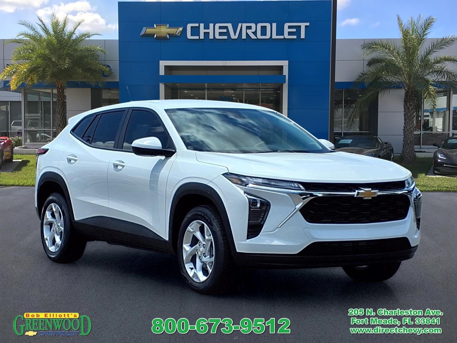2026 Chevrolet Trax LS in Summit White — front three-quarter view